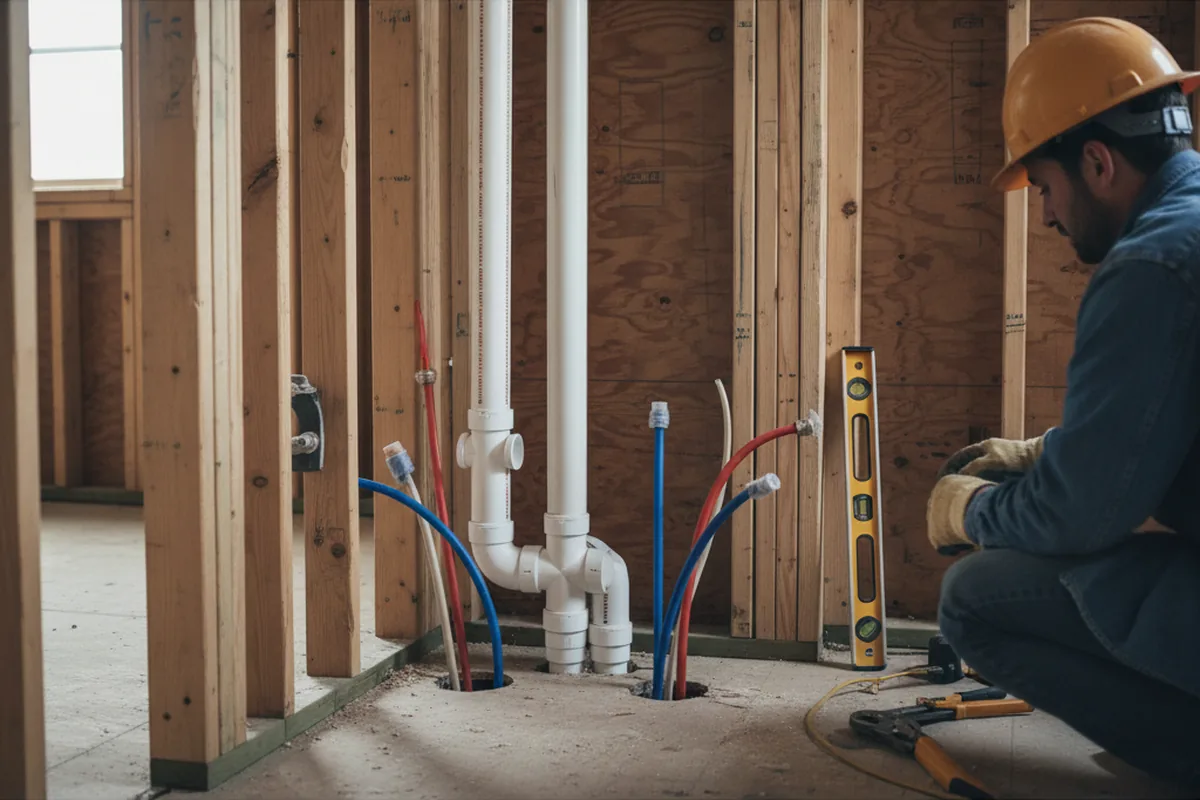 Drain and supply rough-in during Toilet Repair and Installation in Tallahassee