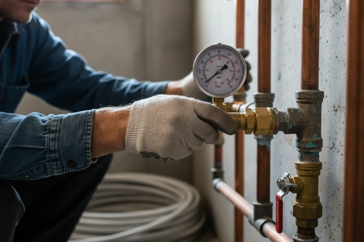 Pressure testing a repaired line during Water Line Repair in Tallahassee